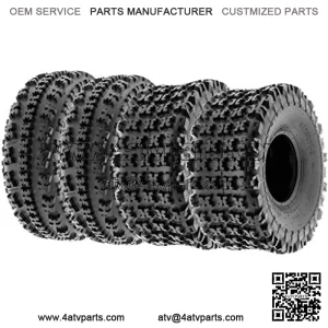 Set of 4 22x7-10 Front & 22x10-9 Rear ATV UTV Knobby Sport Tires,6 PR Tubeless A027