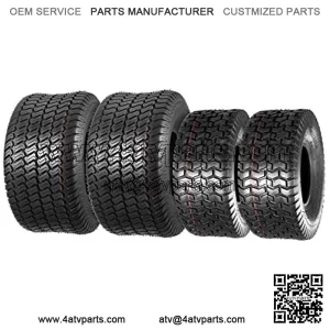 Lawn Mower Tires 15x6-6 20x10-8 4PLY P332+P512(2 Front Tires+2 Rear Tires)