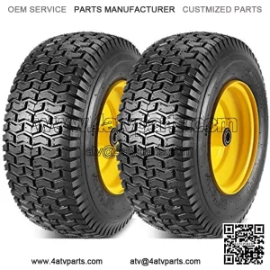 2 Pcs 16x6.50-8 Front Tires and Wheels Assembly for Lawn Mower Tractors, 3" Offset Long Hub with 3/4"bearings