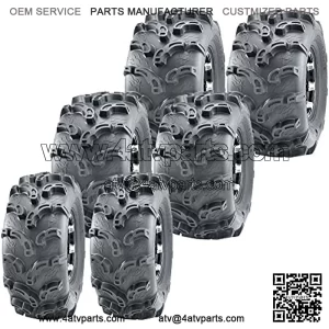 99-00 Polaris 500 Ranger 6x6 Complete Set ATV tires (2) 25x10-12 & (4) 25x11-10
