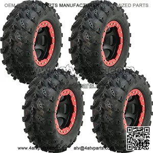 Full set of Swamp Lite 25x8-12 and 25x10-12 ATV Tires (4)