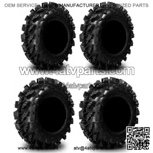 Full set of Swamp Lite 27x9-14 and 27x11-14 ATV Tires (4)