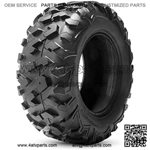 6PLY ATV Tires, 25x10-12 ATV Tires, 6PR All Terrain 25x10x12 Trail Sand ATV UTV Off-Road Tires | 17mm Tread Depth(Pack of 1, Tubeless)