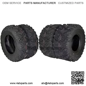 Grinder Series ATV Dual Compound Tread Honda Recon All Years (Four Pack Two Front 22x7-11 Two Rear 22x10-9) Mud Sand Snow and Rock Tires