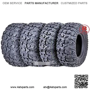 Set 4 Premium ATV/UTV Tires 25x8-12 Front & 25x10-12 Rear / 8PR w/Side Scuff Guard ??