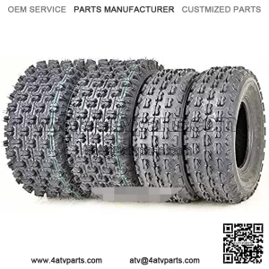 Set of 4 New Sport ATV Tires 22x7-10 Front & 22x10-10 Rear /4PR - 10077/10089