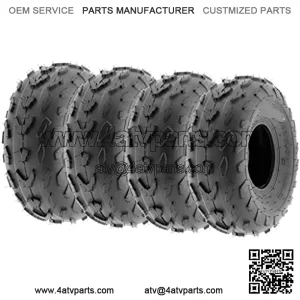 Set of 4 A007 ATV Go-Kart Sport Tires 18x7-7 Front & 18x7-7 Rear, 4 PR, Directional Tread