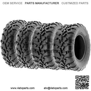 Set of 4 A010 25x8-12 Front & 25x11-10 Rear ATV UTV Lawn Mowers Tires, 6 PR, Tubeless