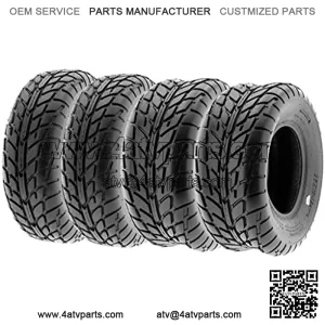 Set of 4 A021 TT Sport ATV UTV Flat Track Tires 25x8-12 Front & 25x10-12 Rear, 6 PR, Tubeless