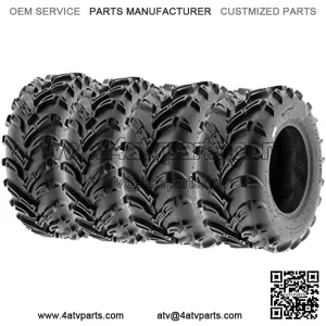 Set of 4 A024 AT-Mud-Trail ATV UTV 25x8-12 Front & 25x10-12 Rear off-road Tires, 6 PR, Tubeless
