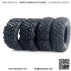 Set of 4 All Terrain ATV UTV Tires 25" 25x8-12 Front & 25x10-12 Rear 6PR Deep Mud Tubeless