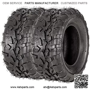 Set of 2 25x10-12 25x10x12 ATV UTV Tires 6 PR Tubeless