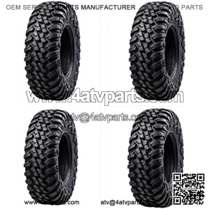 Four (4) Heavy Duty 8 Ply Radial DOT UTV/ATV Tires - 26x9-14 & 26x11-14 Black 26x14