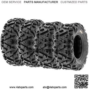 Set of 4 SunF Power.I ATV UTV all-terrain Tires 25x8-12 Front & 25x10-12 Rear, 6 PR, Tubeless A033