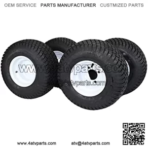 8" WHITE STEEL GOLF CART WHEELS AND 18X8.50-8" 4 PLY TURF TIRES ATW-003- (SET OF 4)