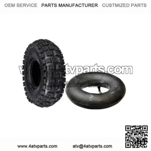 3.00-4 (10"x3", 260x85) Knobby Scooter, ATV and Go Kart Tire and Tube Set