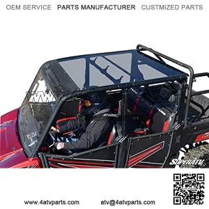 SuperATV Dark Tinted Roof for Full Size Polaris Ranger XP 1000 Crew / 1000 Crew / 1000 Diesel Crew (see fitment) | 1/4" Polycarbonate 250X Stronger Than Glass | Great for Year-Round Use