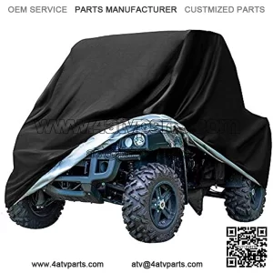 Heavy Duty Black Protects UTV 4 Wheeler Cover from Snow Rain, Hail, Dust, Snow, Sleet and Sun, Integrated Trailer System