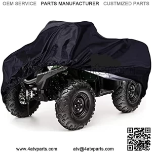 190T Waterproof ATV Cover,Large Heavy Duty Black Protects 4 Wheeler from Snow Rain or Sun,82.5″ x45″ x 47″