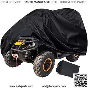 ATV Cover Waterproof, 420D Heavy Duty Ripstop Material Black Protects 4 Wheeler From Snow Rain or Sun,102" x44" x 48"