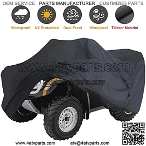 ATV Cover. 420D Heavy Duty Tear-Resistant Fabric. Quad Cover for Kawasaki, Arctic Cat, Honda, Polaris,Yamaha, and More. Protection Against Water, Wind, UV. 4 Wheeler Accessories