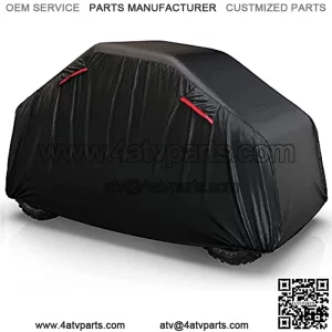 UTV Cover | All Weather Waterproof Season Protection Accessories Universal fits up to 120 inch Utility Vehicle Covers | Durable Tear Wind Proof Vents Night Reflective Adjuster Buckle Storage Bag