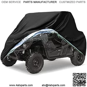 UTV Covers, Side by Side Cover Waterproof 300D Heavy Duty Outdoor Storage Waterproof Black for Honda Pioneer Polaris Ranger Protect Sun Dust Rain 114.17" x 59.06" x 74.80" (290 150 190 cm)