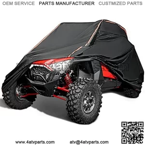 Waterproof 420D Cover Compatible with RZR, Heavy Duty Windproof and Sunproof UTV Cover with Reflective Strips Compatible with Polaris, Can-Am, Kawasaki, CFMOTO, Arctic Cat