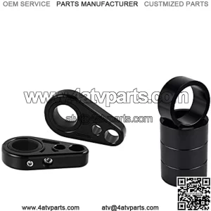 Black Billet Front Brake Line Clamps with 1" or 3/4" ATV A-Arms and 1" Suspension Lift Spacer Kit Universal for Most Models