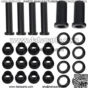 26PCS Rear Suspension A-Arm Bushing Assembly Kit for Polaris Sportsman 400 500 800 EFI, 4x A-Arm Long Bushings & 12x A-Arm Short Bushings & 8x Lower Control Bushings & 2x Bushing Stabilizer Tubes