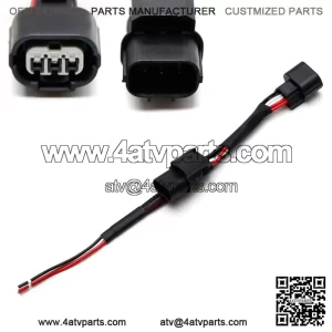 Taillight In-line Accessory Power Harness Plug w/ 3-Output For Kawasaki ATV UTV