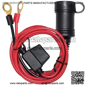 SPARKING 6FT Car Female Cigarette Lighter Plug Socket to Eyelet Terminals 12V Extension Cable with 15A Fuse(6FT)