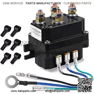 12V 250A Winch Solenoid Relay Contactor with 6 Protecting caps Universal for ATV UTV 2000-5000lbs Winch
