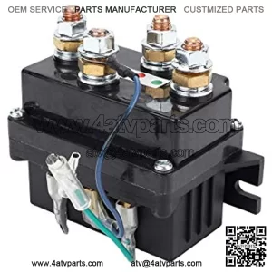 Winch Solenoid Relay Contactor 12V 400A Replacement for ATV UTV, Winch Solenoid with 6 Protecting Caps