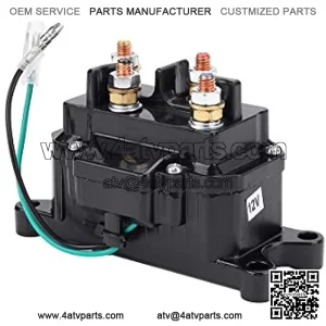 Winch Solenoid Relay Contactor 12V 250A for 4x4 ATV UTV, Winch Solenoid with 6 Protecting Caps