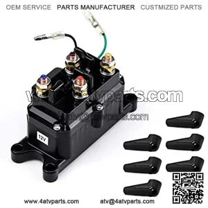 Winch Solenoid DC 12V 250A Relay Contactor Thumb Truck with Protect Caps Replacement for ATV UTV 4x4 Vehicles