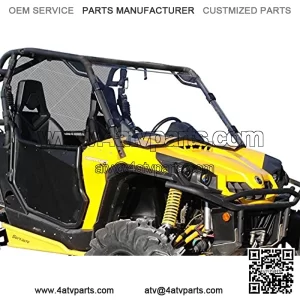 SuperATV Heavy Duty Scratch Resistant Full Windshield for 2011-2020 Can-Am Commander 800 / 1000 / 800 MAX / 1000 MAX | 1/4" Thick Polycarbonate | 250X Stronger Than Glass! | Easy Install