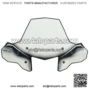 PowerMadd 24570 Protek Windshield for ATV - Standard Mount - Clear with Black Graphics and Headlight Cut-Out