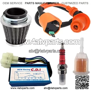 High Performance Racing 6 Pin AC CDI Ignition Coil Spark Plug A7TC for GY6 50cc 125cc 150cc 4-stroke Engines Scooter ATV Go Kart Moped Quad Pit Dirt Bike Cart