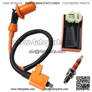 High Performance Racing GY6 Ignition Coil 6 Pin AC CDI Box Spark Plug Kit for 50cc 125cc 150cc ATV Quad Go Kart Moped Scooter