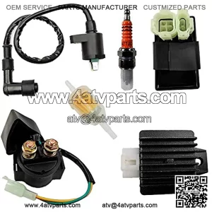ATV Ignition set Ignition Coil 6 Pin AC CDI Solenoid Relay Voltage Regulator For 49cc 50cc 70cc 90cc 110cc 125cc ATV Chinese Go Kart Dirt Bike Pit Bike Etc.
