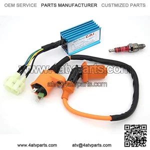 High Performance Racing Ignition Coil with 6 Pins CDI, 3 Electrode Spark Plug for Chinese 50cc 125cc 150cc Gy6 Moped Quad Scooter ATV - GY6 150cc Performance Parts - CDI Box for 50cc Scooter