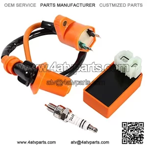 CDI Ignition Coil, Racing CDI Ignition Coil Spark Plug Replace For GY6 50CC 125CC 150CC ATV Scooter