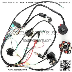 Quad Wire Harness, CDI Wire Harness Assembly Wiring Set For 50cc 70cc 90cc 110cc 125cc Chinese ATV Electric Stator CDI Coil ATV Quad Bike Buggy Go Kart