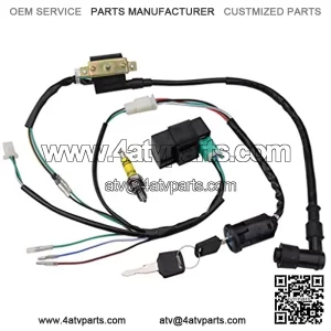 Rebuilt Ignition CDI Wiring Kit Harness for 50cc 70cc 90cc 110cc 125cc Stator CDI Coil ATV Quad Bike Buggy Go Kart