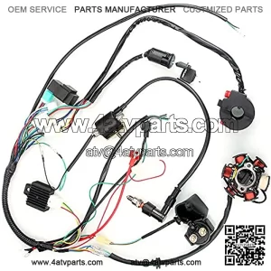 Shangmu Complete Set of Coil Wiring Harness Road Ignition System Electric Wiring Harness CDI Stator Kit for 50CC 70CC 90CC 110CC ATV Quad GO Kart