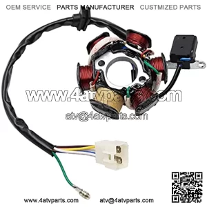 6 Coils Stator Magneto, PRO BAT, ATV Magneto Stator Plate, Stator Magneto 50cc 70cc 90cc 110cc 125cc Engine for ATV Go Kart Buggy Part Dirt Bike Quad