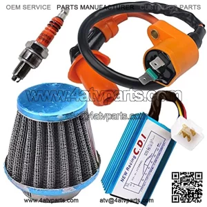 Racing Ignition Coil 5 Pins AC CDI 39mm Air Filter Spark Plug for GY6 4-Stroke Engine 139QMB 152QMI 157QMJ 50cc-150cc Scooter ATV Go Kart Moped Quad Pit Dirt Bike by TOPEMAI