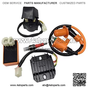 Hity Motor High Performance Racing 6 Pin AC CDI Ignition Coil Voltage Regulator Rectifier Solenoid Relay for GY6 50cc 125cc 150cc ATV Quad Go Kart Moped