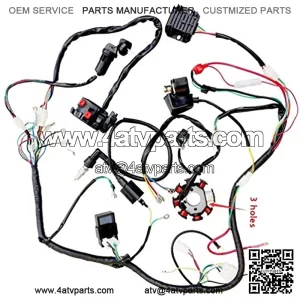 Complete Electrics Wiring Harness Wire Loom Stator Coil CDI For 150cc-300cc ATV Quad Four wheelers Go Kart Dirt Pit bikes